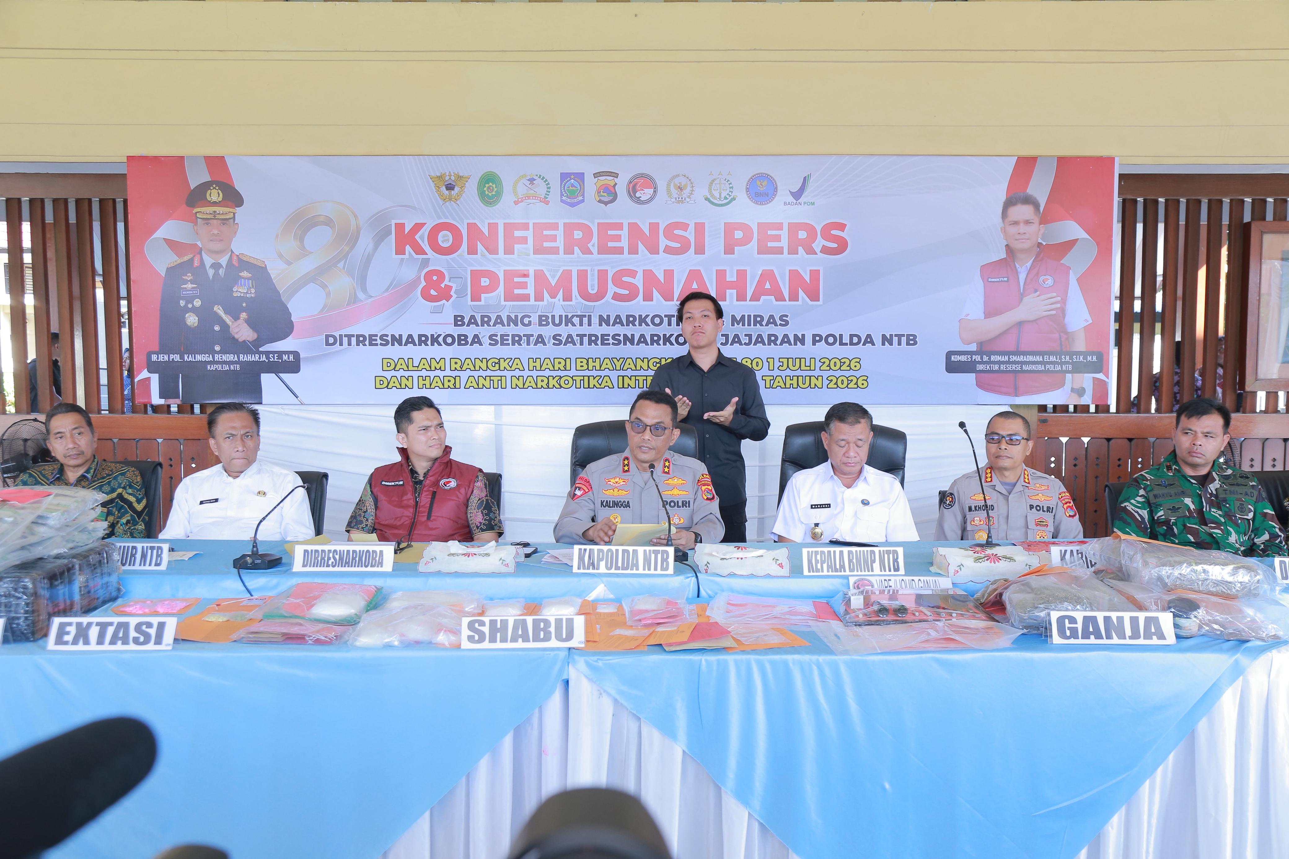 Polda NTB Ungkap 442 Kasus Narkoba dalam Enam Bulan, Kapolda Tegaskan "War On Drugs" | Hukrim — Orbit NTB
